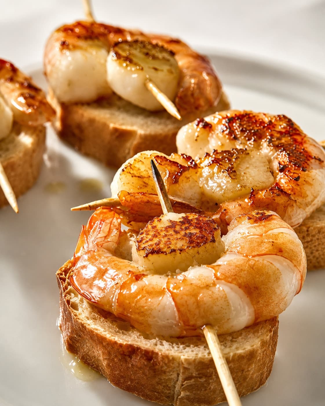 Brocheta de langostinos