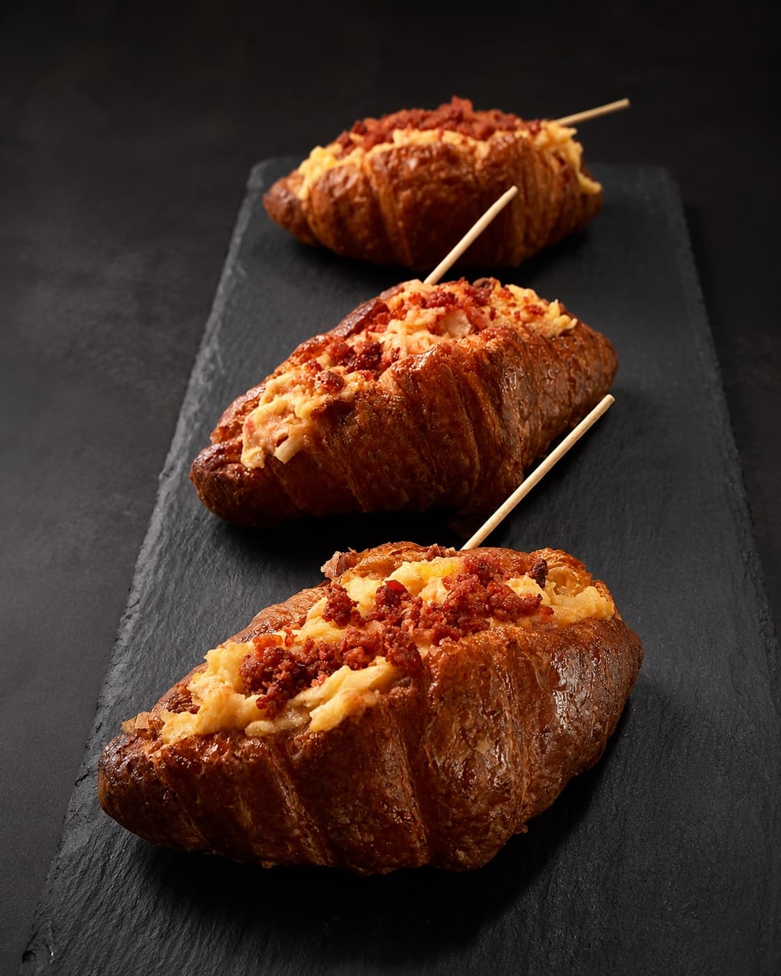 Mini croissant de jamón batido