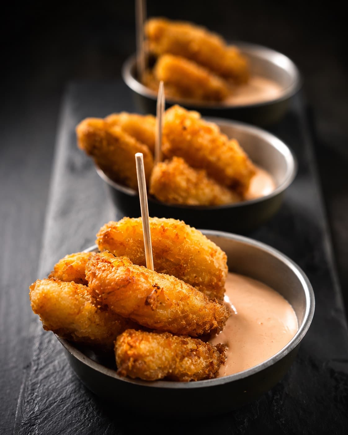 Patata rostie con salsa rosa